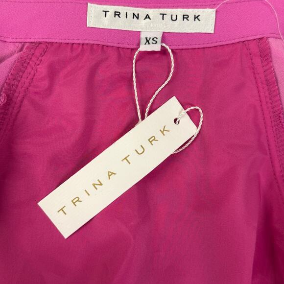 Trina Turk Snapdragon Pink Astounding Zip Up Collared Bomber Jacket Size XS NWT - Picture 10 of 11